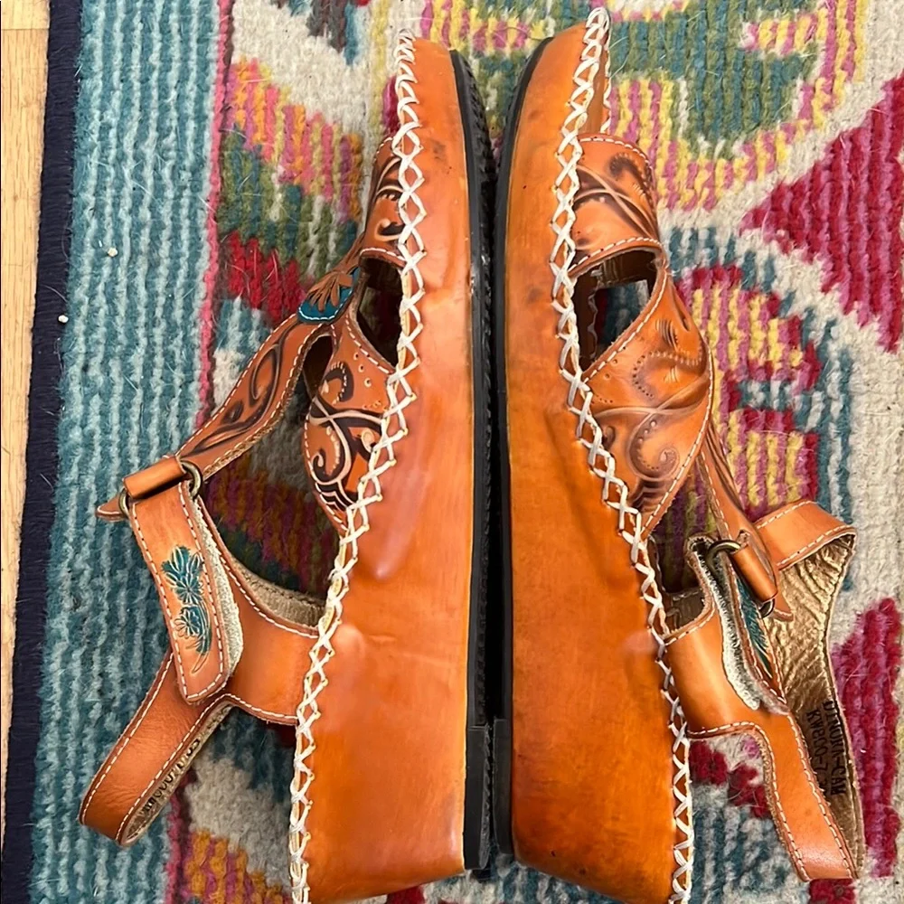 L’artiste Leather Sandals - Brown and Blue - Picture 4 of 5